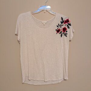 Adiva rose embroidered t-shirt XL lightweight flowy cottagecore EUC